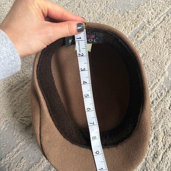 Vintage Kangol hat Brown felt Wool Beret newsboy cap tan large XL Britain - Picture 7 of 7